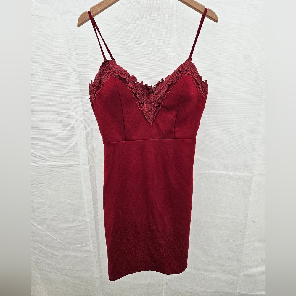 Haute Monde Red Lace Slip Dress Size Large